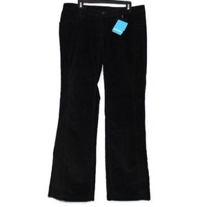 Women's Columbia Chaley Chic Black Corduroy Pants Size 14 NWT Flare/Wide Leg.